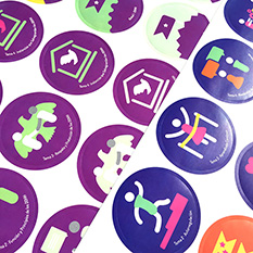 Etiquetas circulares en planilla