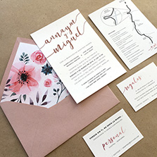Invitación de boda con sobre