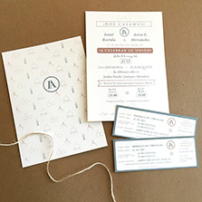 Invitaciones de boda con boletos